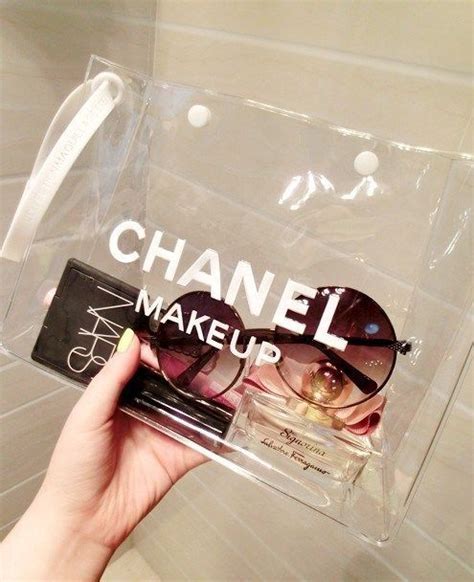 chanel transparent makeup bag|authentic Chanel makeup bags.